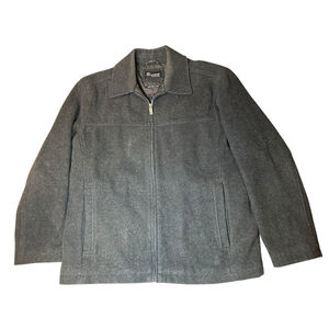 DOCKERS Black Wool Blend Coat Quilted Lining Men's Size MEDIUM Made In Italy